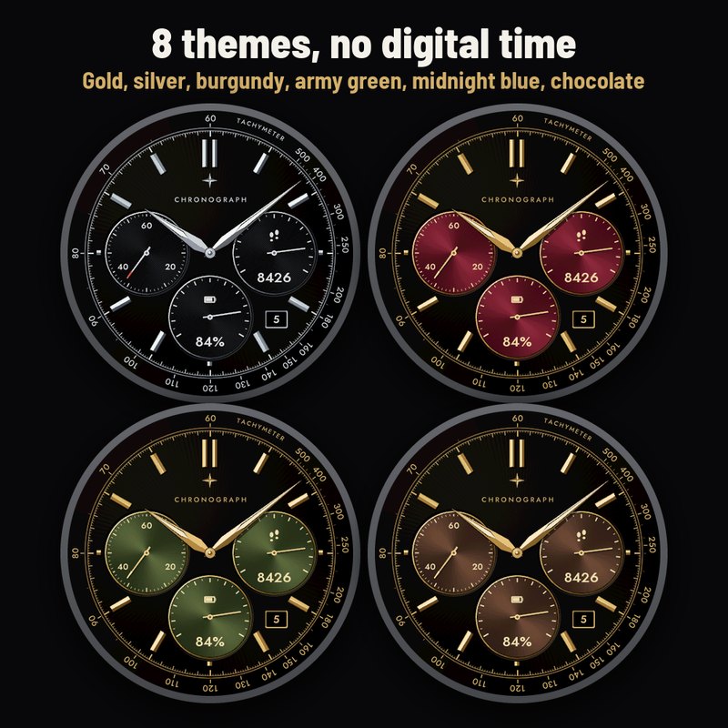 Astra Chrono Noir Pro – Cronografo oro animato · Screenshot 3