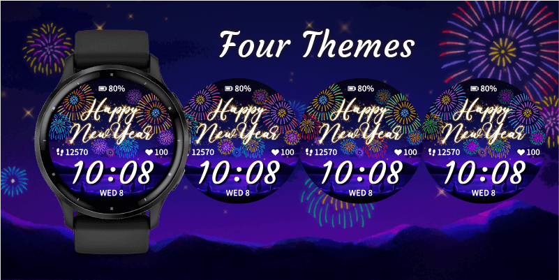 New Year Fireworks watch face screenshot 2
