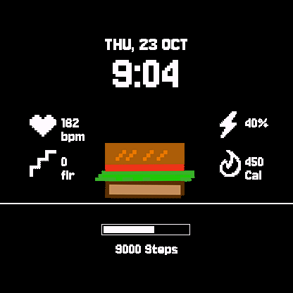 Burger Builder - Fitness Watchface · Screenshot 2