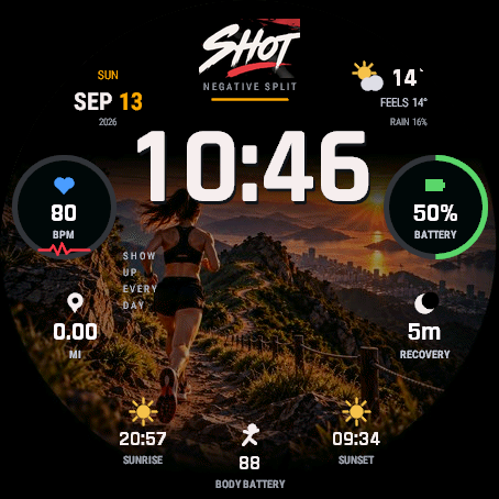 SHOT Run - Data Watch Face · Screenshot 2