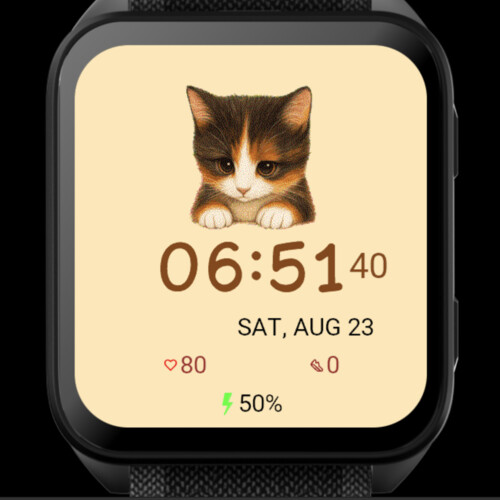 Curious Cat Watch Face · Screenshot 2