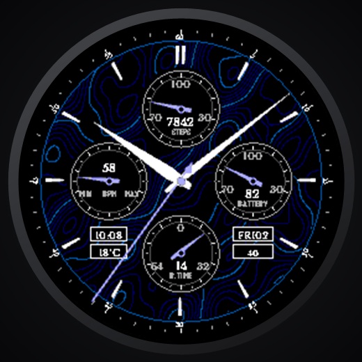 Ledger - Topo Map Chronograph Watch Face · Screenshot 3
