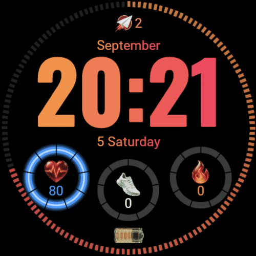 Sunset Gradient AMOLED: Digital Sport & Health · Screenshot 0
