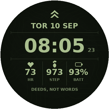 Tactical Field - Military Watch Face (Fenix 8/9) · Screenshot 1