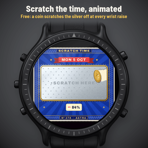 Astra Scratch – 动态复古刮刮卡表盘 · Screenshot 0