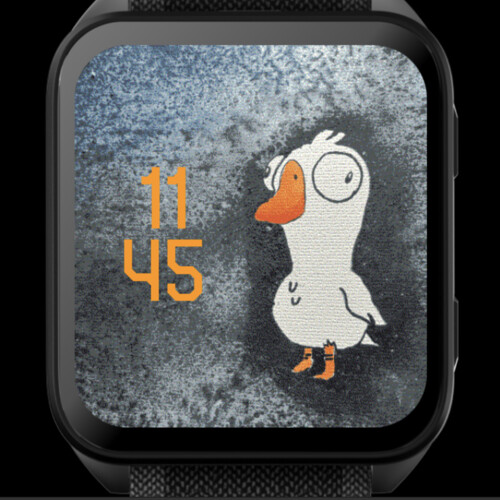 Confused Duck – Minimalist Cartoon Watch Face · Screenshot 1