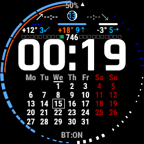 Calendar · Weather · Precipitation Ring watchface · Screenshot 2