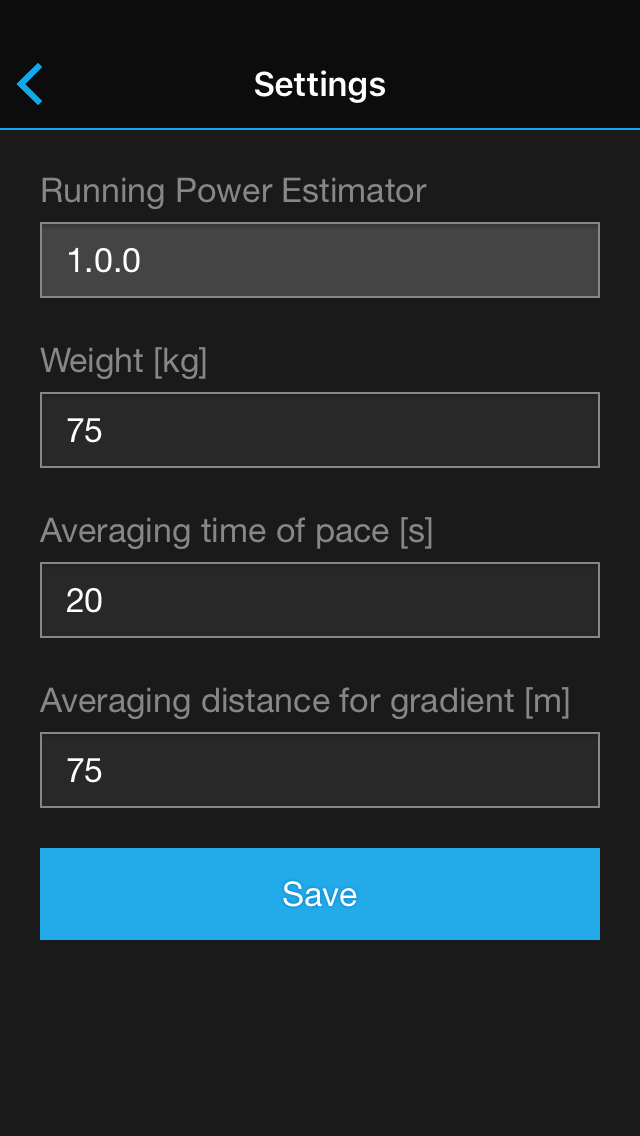 Running Power Estimator screenshot 2