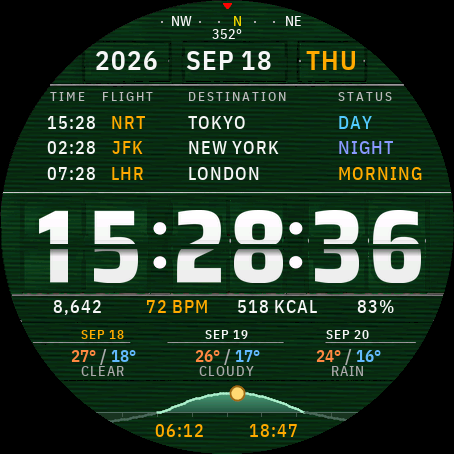 SHOT Airport - World Clock Watch Face · Screenshot 3