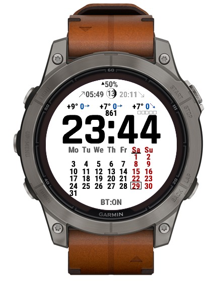 Calendar · Weather · Precipitation Ring watchface · Screenshot 3