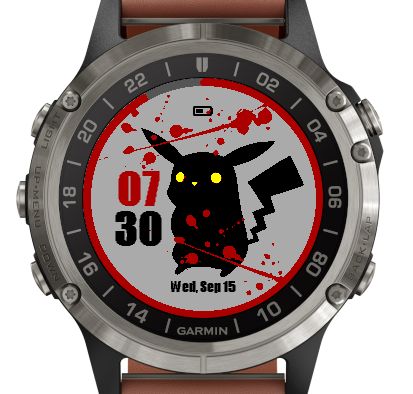 Bloody Pikachu loves Halloween / Pokemon watch face screenshot 5
