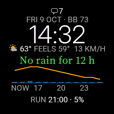 Weather Window Watch Face - Rain & Run Forecast · Screenshot 3