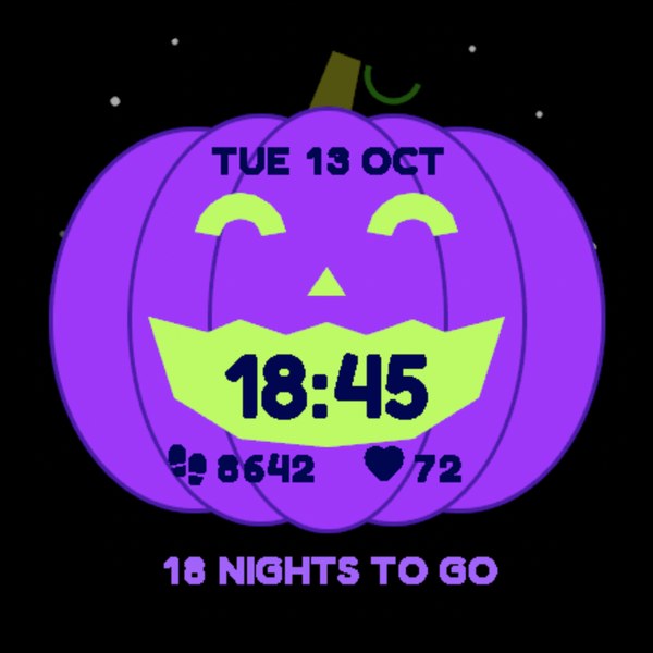 Mood Pumpkin - Halloween Watch Face · Screenshot 1
