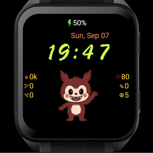Cute Labubu Red Watch Face – Playful Cartoon · Screenshot 0
