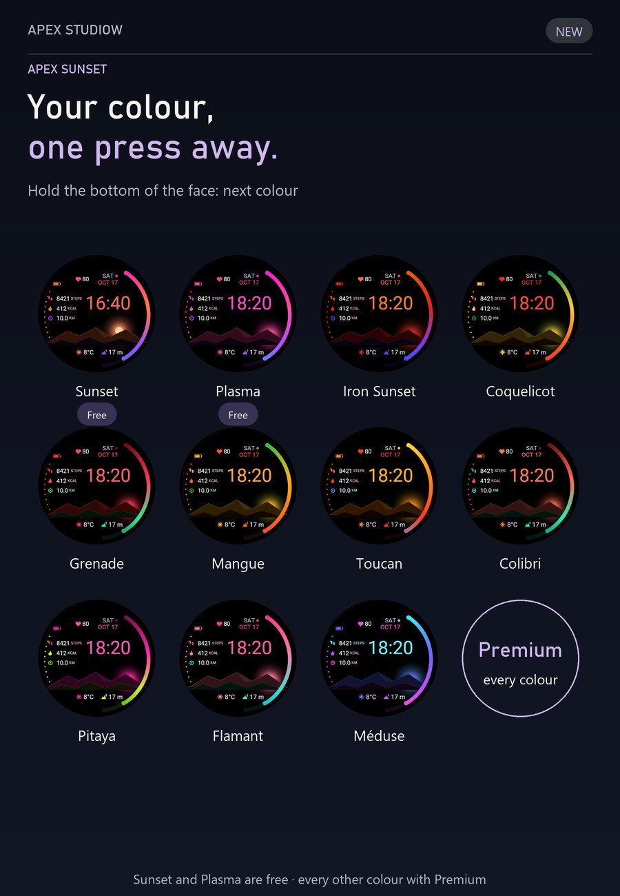 APEX SUNSET LIVING SUN AMOLED ALWAYS-ON · Screenshot 1