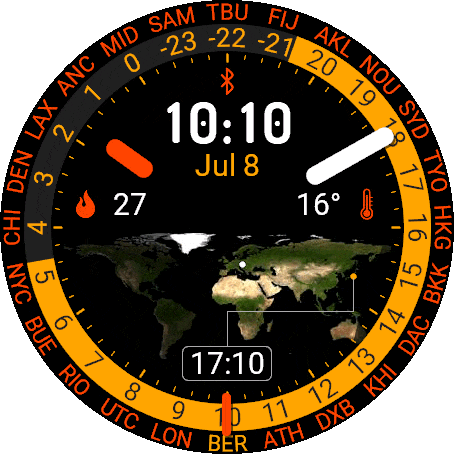 World Time 2 Watch Face · Screenshot 0