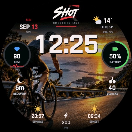 SHOT Bike - Data Watch Face · Screenshot 0