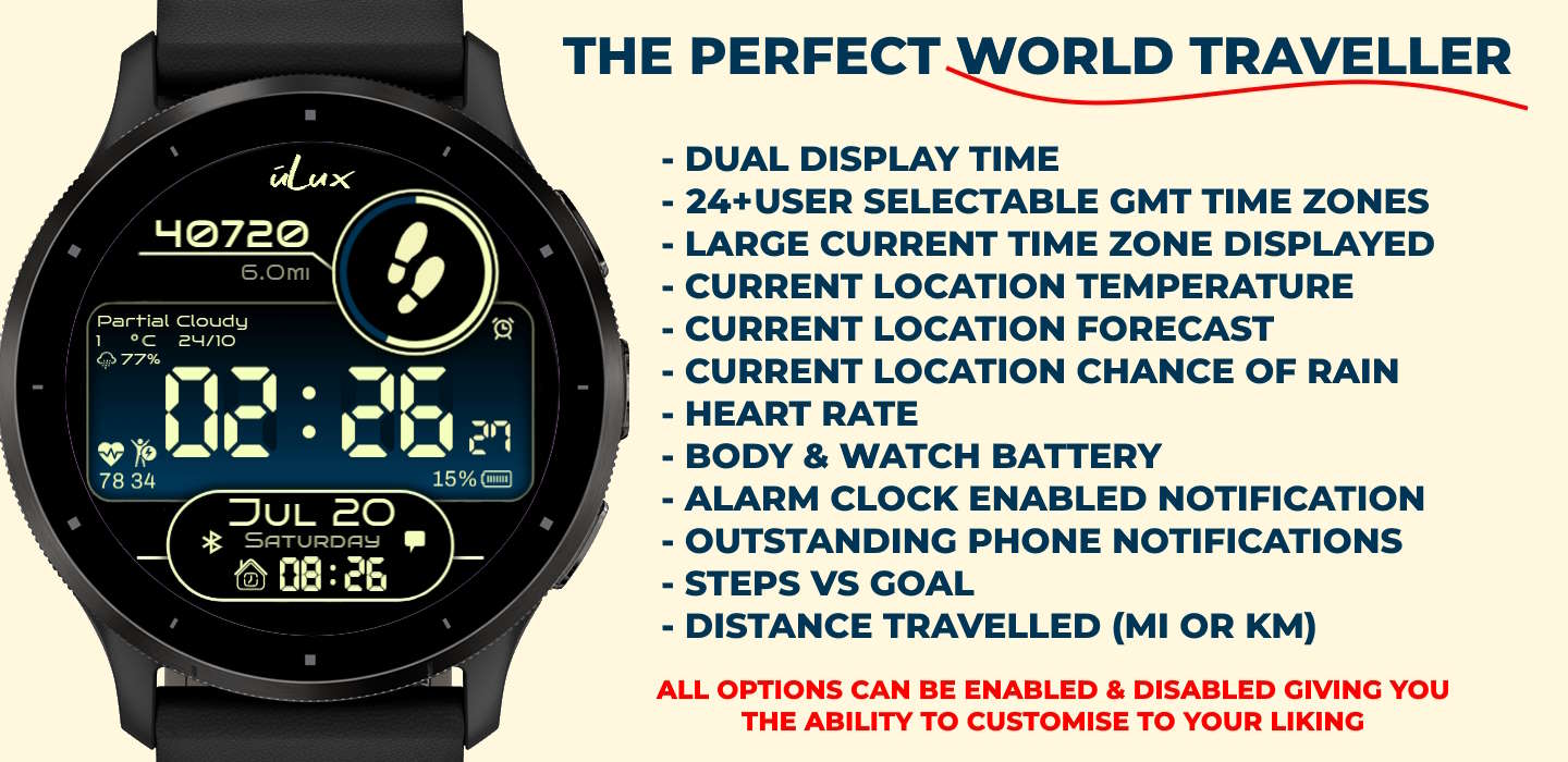 ▶▶WWT - Retro Modern Digital With 24+ UTC Options · Screenshot 3