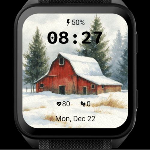 Winter Red Barn Serenity · Screenshot 0