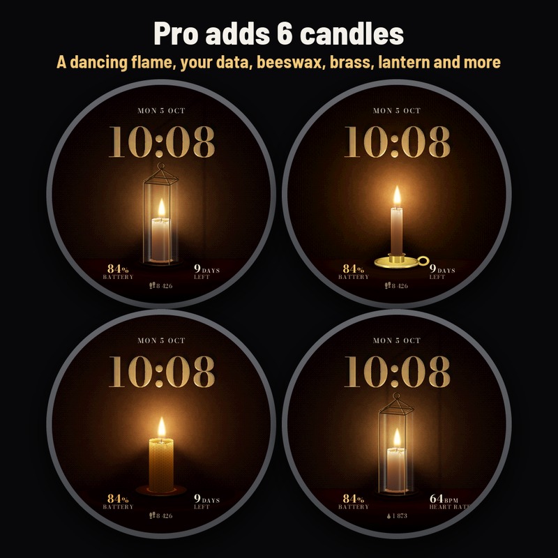 Astra Candle – 动态蜡烛电量表盘 · Screenshot 4
