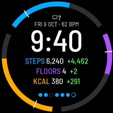 Pace Rings Watch Face - Daily Goals, On Track · Screenshot 3