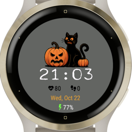 Halloween Black Cat and Pumpkins Adaptive · Screenshot 0