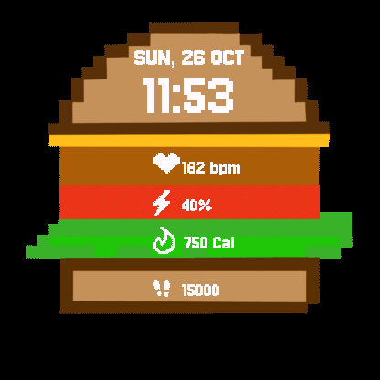 Burger Builder - Fitness Watchface · Screenshot 4
