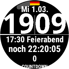 DualTime Temp CountDown Schiefersoft Watchface · Screenshot 2