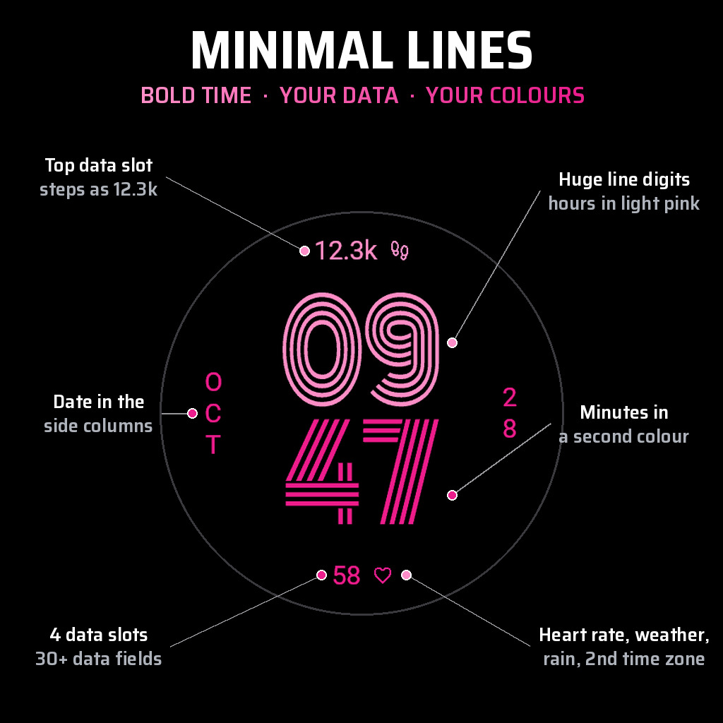 Minimal Lines watch face screenshot 4