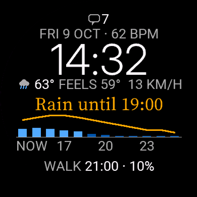 Weather Window Watch Face - Rain & Run Forecast · Screenshot 1