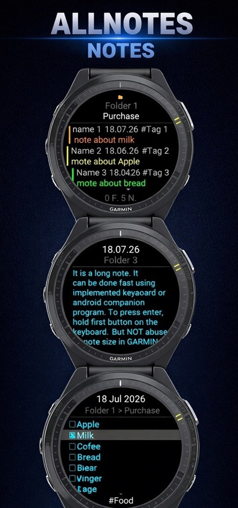 ALLNOTES - Notes on your watch · Screenshot 1