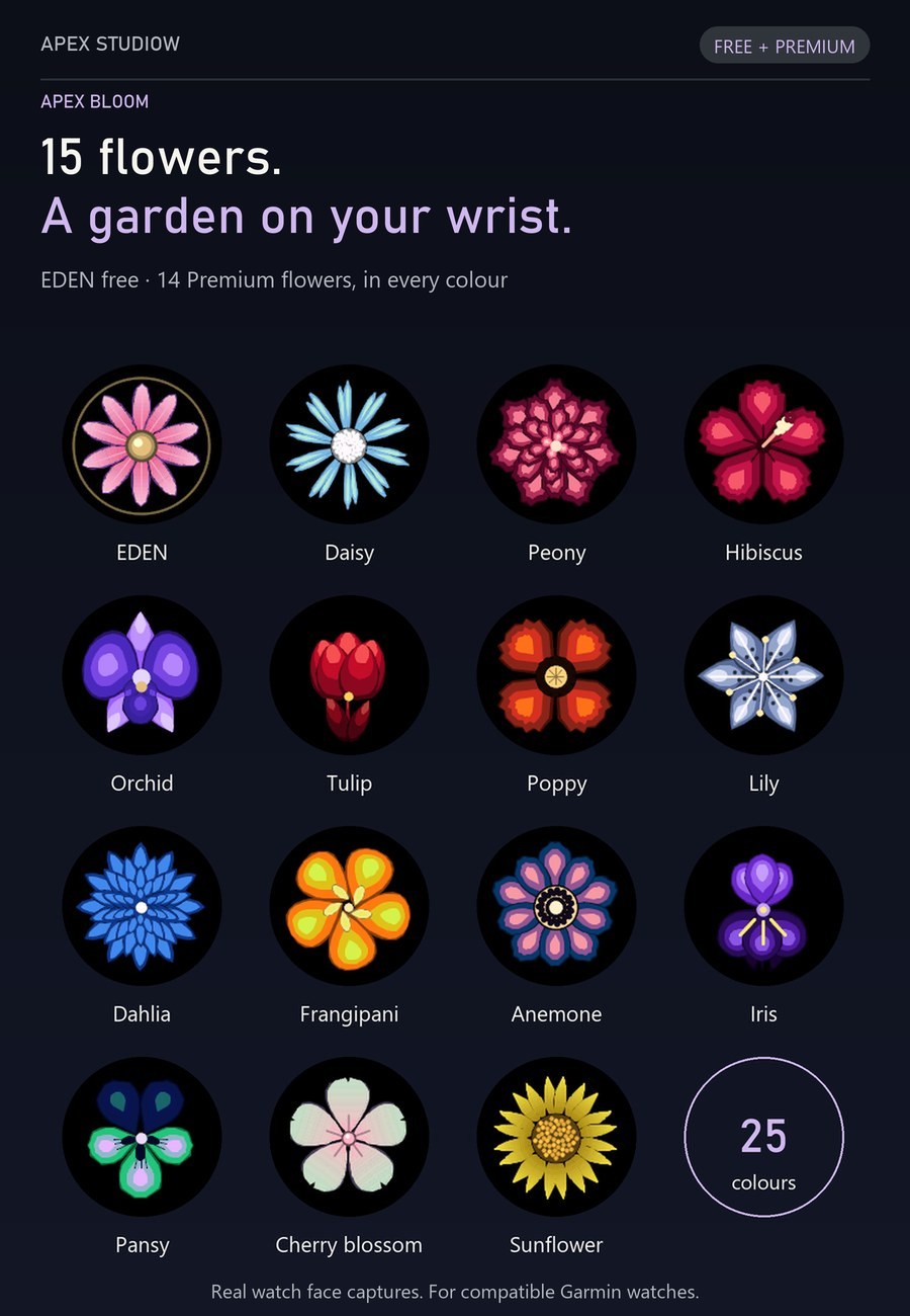 APEX BLOOM FLOWER STEP TRACKER AMOLED ALWAYS-ON · Screenshot 2