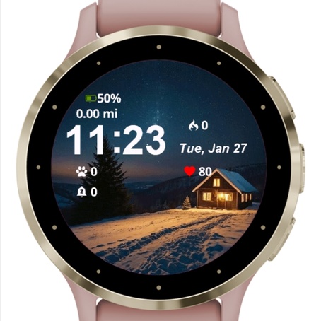 Cabin Snow Under Starry Sky 4
