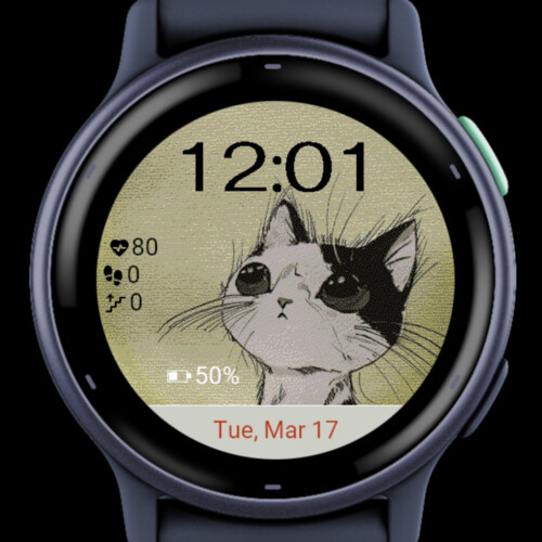 Sad Eyes Cat – Expressive Watch Face · Screenshot 3