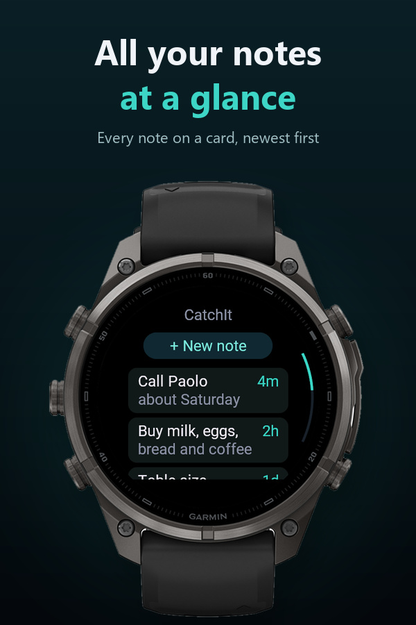 CatchIt – quick notes on your wrist · Screenshot 0