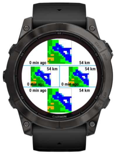 Rain radar data field · Screenshot 1