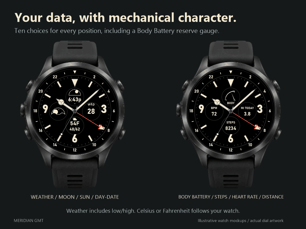 Meridian GMT: Analog Watch Face · Screenshot 2