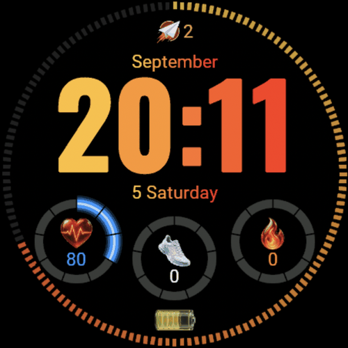 Inferno Gradient AMOLED: Digital Sport & Health · Screenshot 0