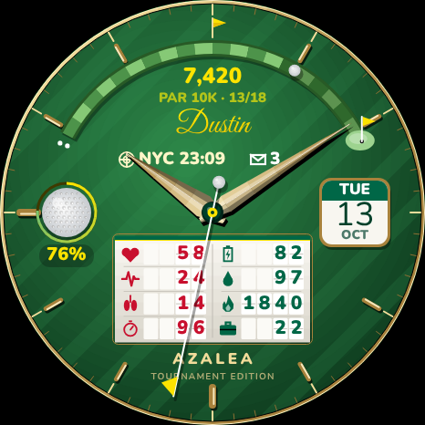 Azalea – Tournament Golf Watch Face · Screenshot 2
