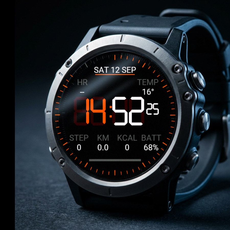 Grid: Retro 80s LCD Digital Watch Face · Screenshot 0