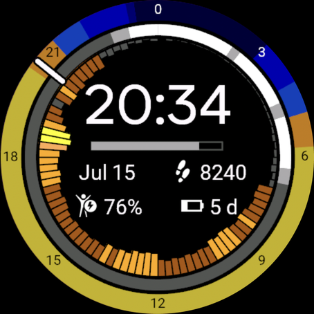 My Day 24：太阳、睡眠与心率 24 小时表盘 · Screenshot 0