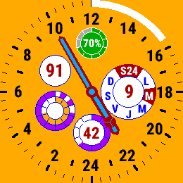 12/24 hour analog w/ secondary dials, seconds, HR watch face screenshot 2