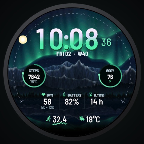 Nordic Light - Northern Lights Aurora Watch Face · Screenshot 4