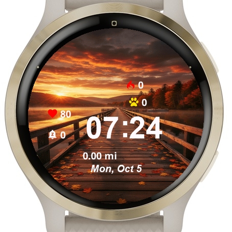 Autumn Sunset Over Wooden · Screenshot 0