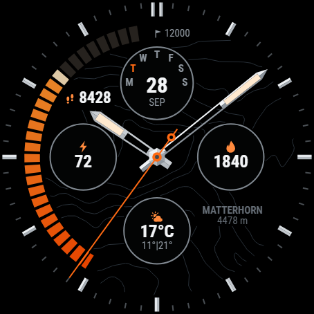 Isohypse Analog Lite - Topo Mountain Watch Face · Screenshot 1