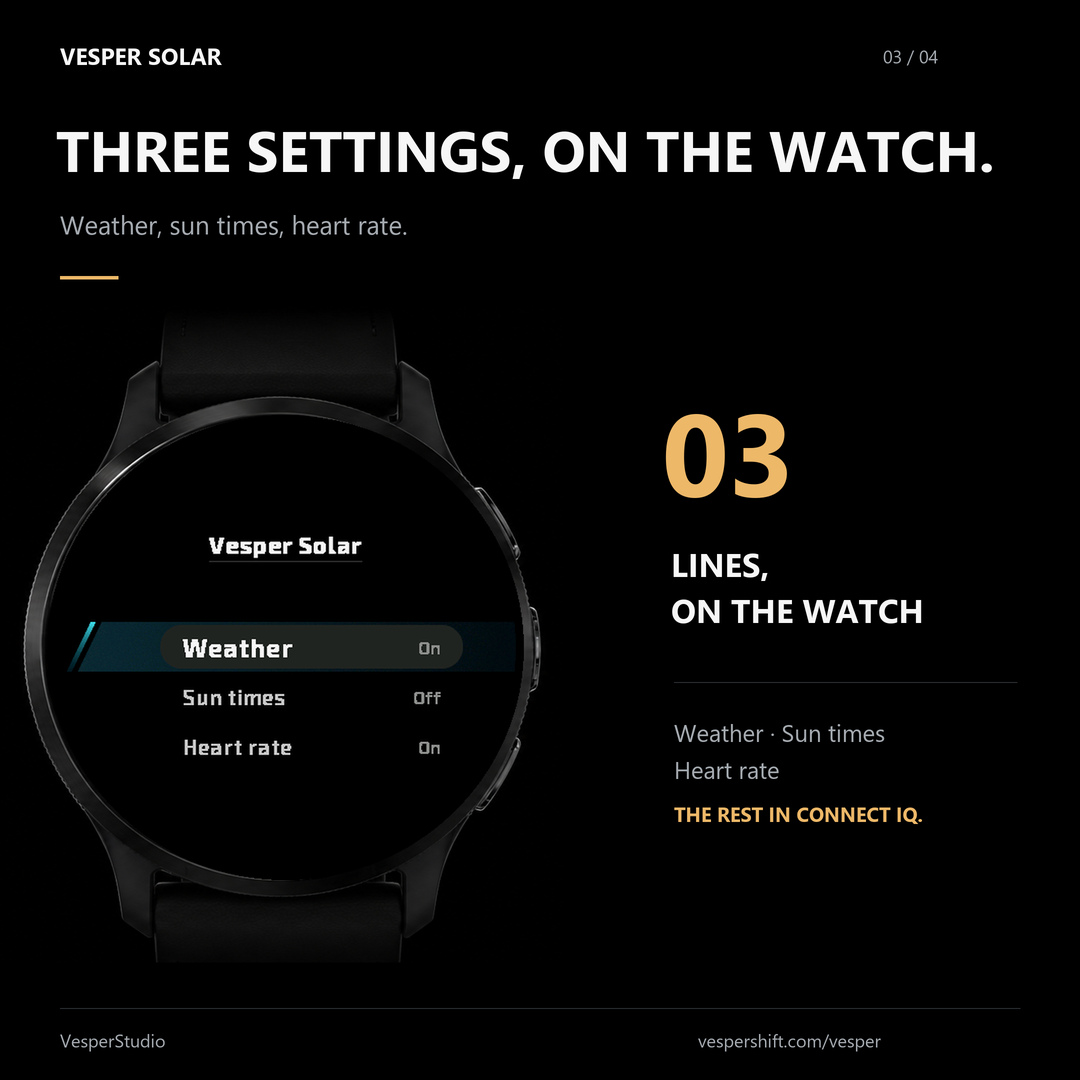 Vesper Solar — clean digital watch face · Screenshot 2