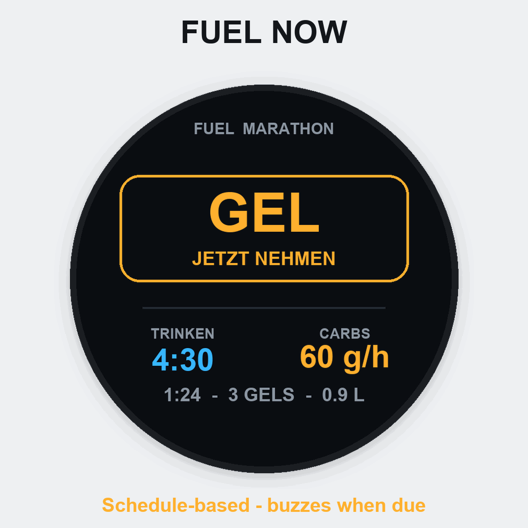 Race Fuel Timer: Hydration, Gels, Carbs · Screenshot 1