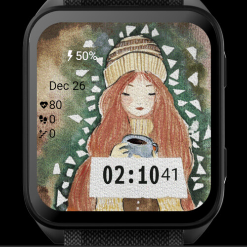 Cozy Winter Coffee Girl Watercolor · Screenshot 0