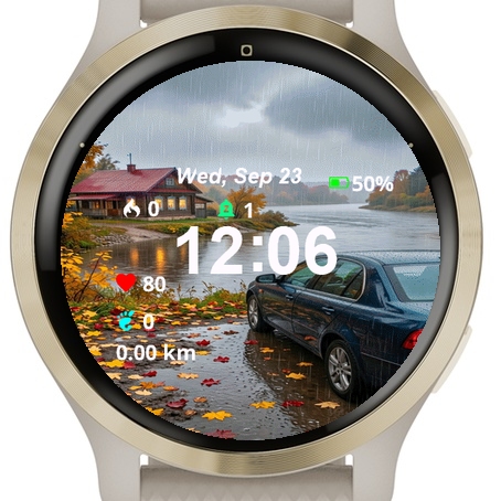 View Car Parked Rain Next River · Screenshot 0