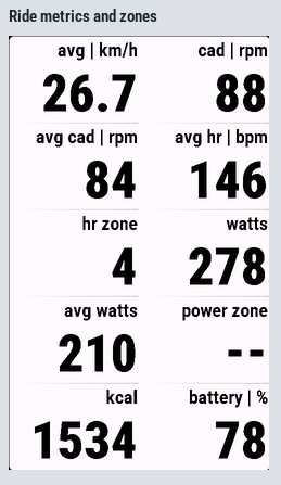 Struktur – Cycling Data Field · Screenshot 4